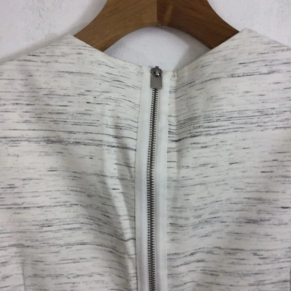 Banana Republic 4 Zipper Sleeveless Structured A-Line Dress Oatmeal Beige Sz 14 - Picture 8 of 11